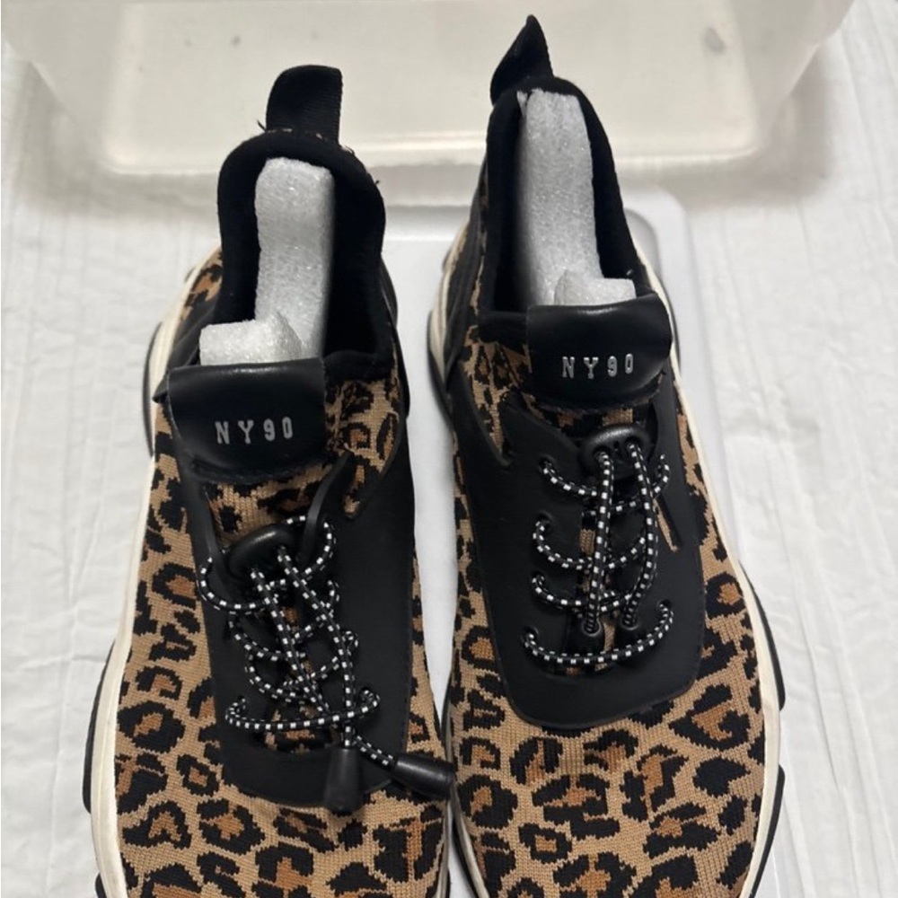 Steve Madden NY90 Leopard Knit Sneakers - Black & Brown